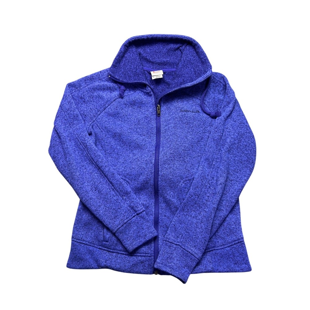 Avalanche Womens Full Zip Fleece Jacket Purple Heather Funnel Neck Size M Hiking